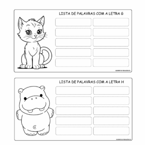 ATIVIDADE LISTA DE PALAVRAS (ALFABETO)
