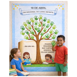 Painel dia do livro - mãozinhas